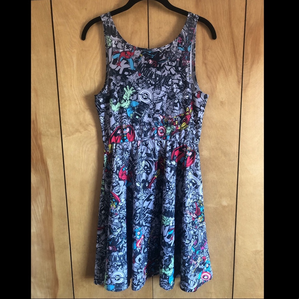 Marvel Superhero Skater Dress, Comic Book, Thor, Black Widow RARE Hot Topic - Picture 2 of 8